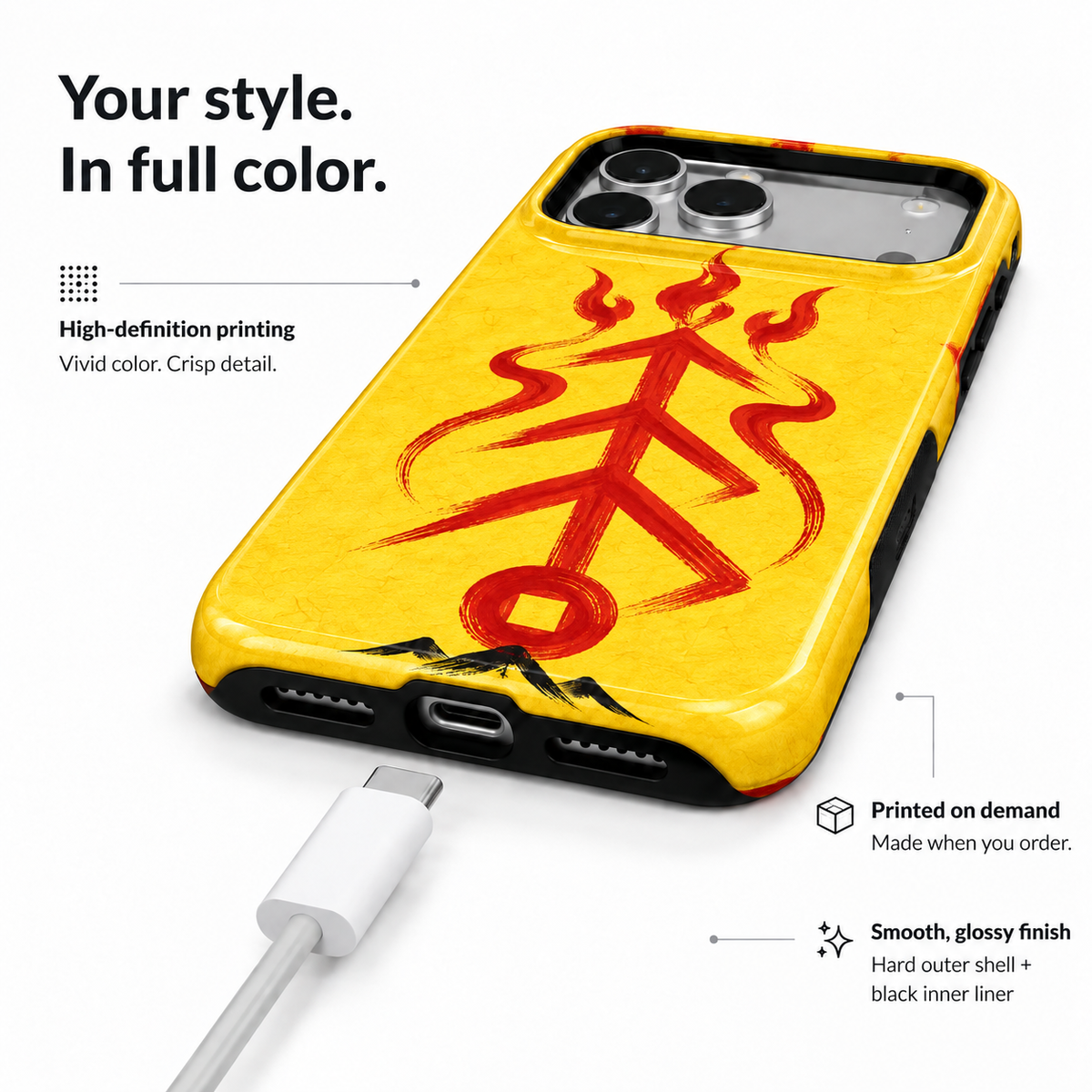 Flamebound Seal | Yellow Talisman Phone Case — view 6