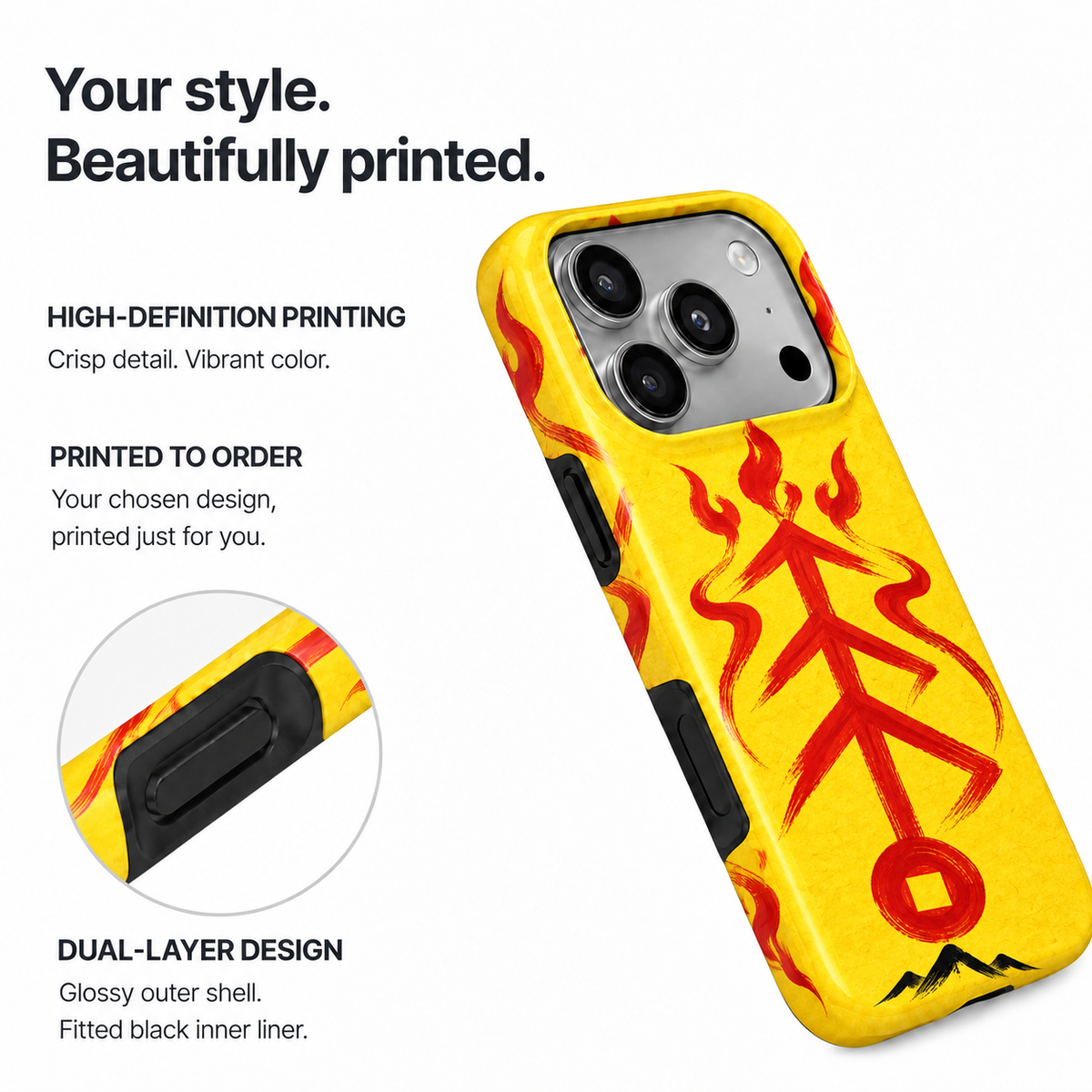 Flamebound Seal | Yellow Talisman Phone Case — view 8