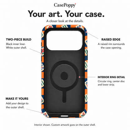 Game Grid | Navy & Orange Mahjong Phone Case — view 4
