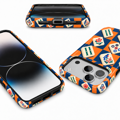 Game Grid | Navy & Orange Mahjong Phone Case — view 11