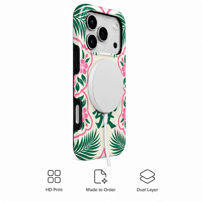 Garden Fortune | Green & Pink Mahjong Phone Case — view 3