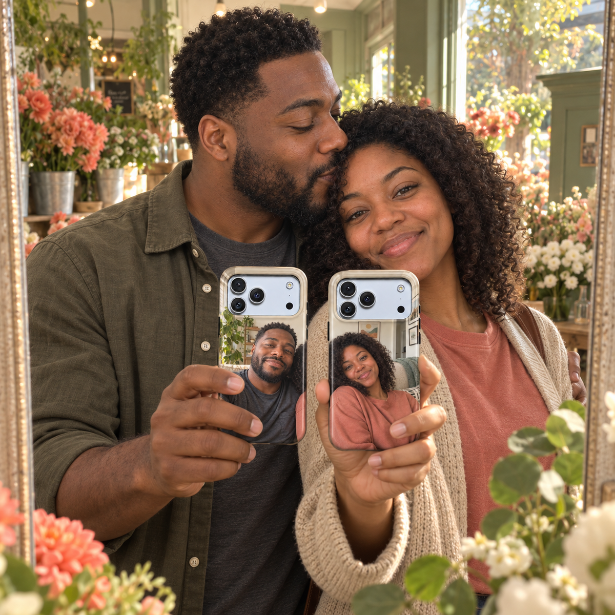 Golden Portrait Pair A Phone Case — view 17
