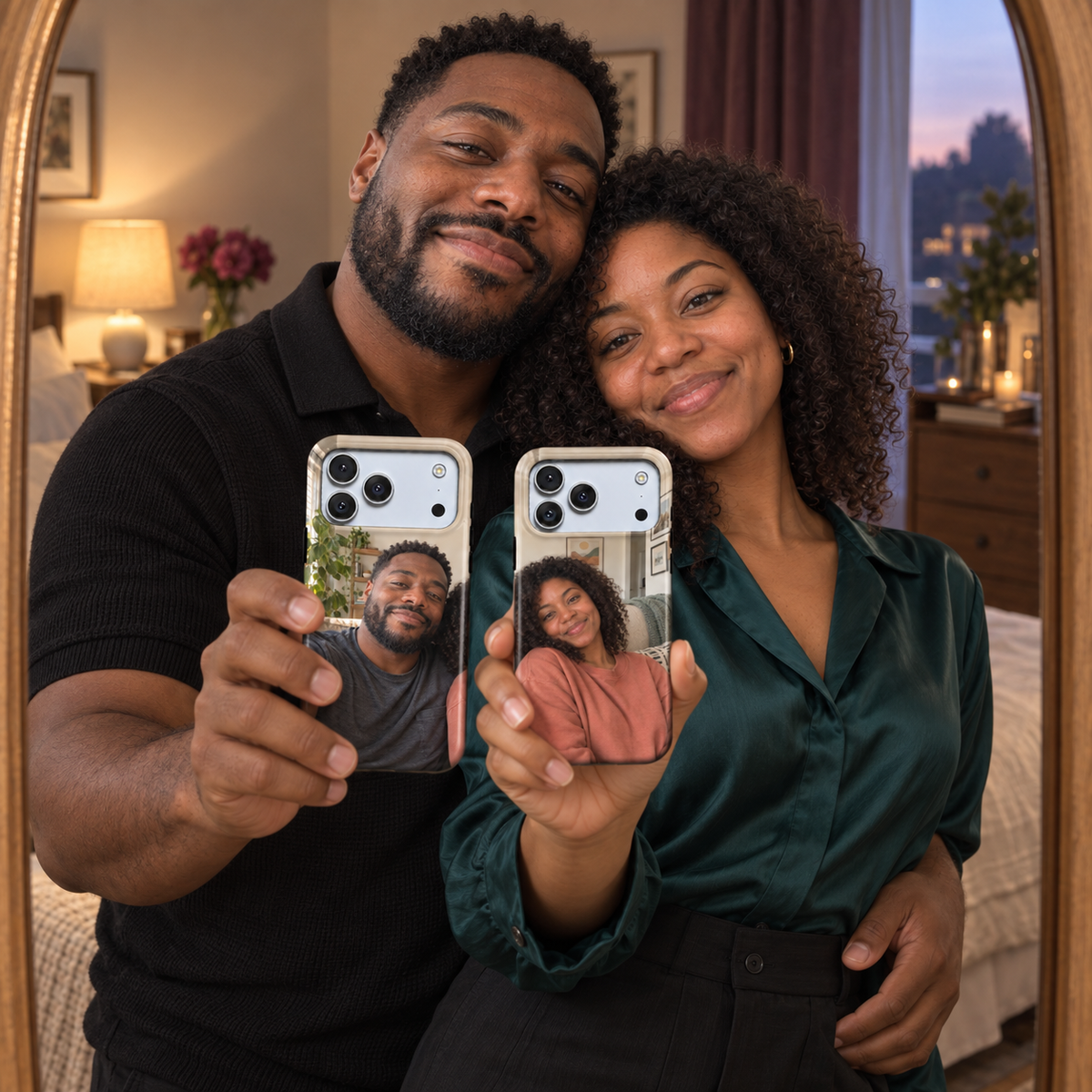 Golden Portrait Pair A Phone Case — view 19