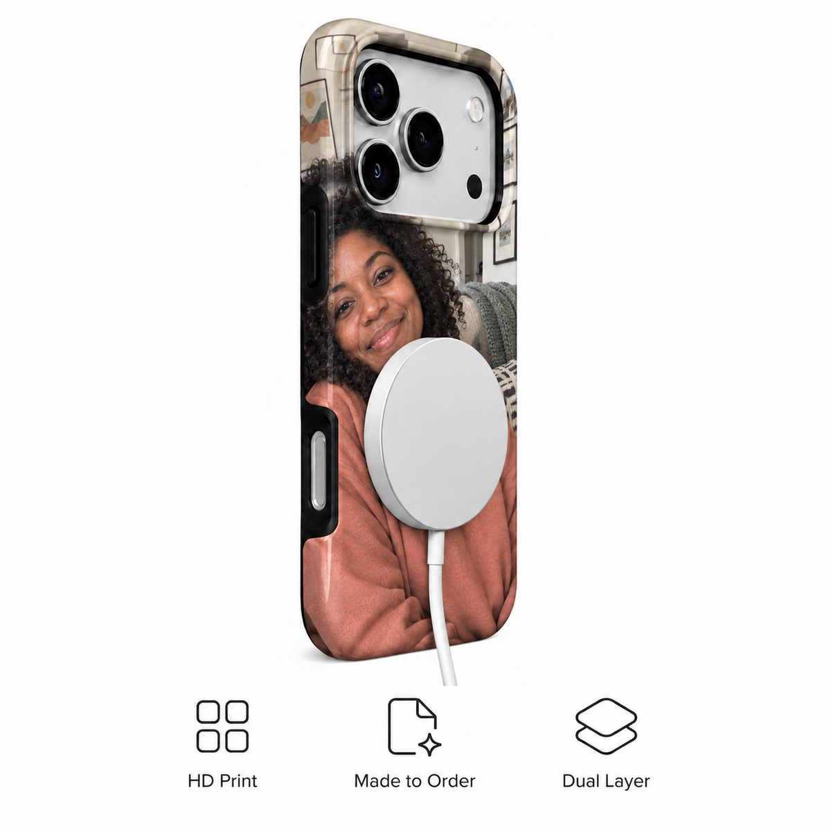 Golden Portrait Pair B Phone Case — view 3