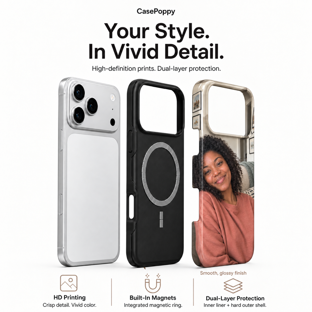 Golden Portrait Pair B Phone Case — view 4