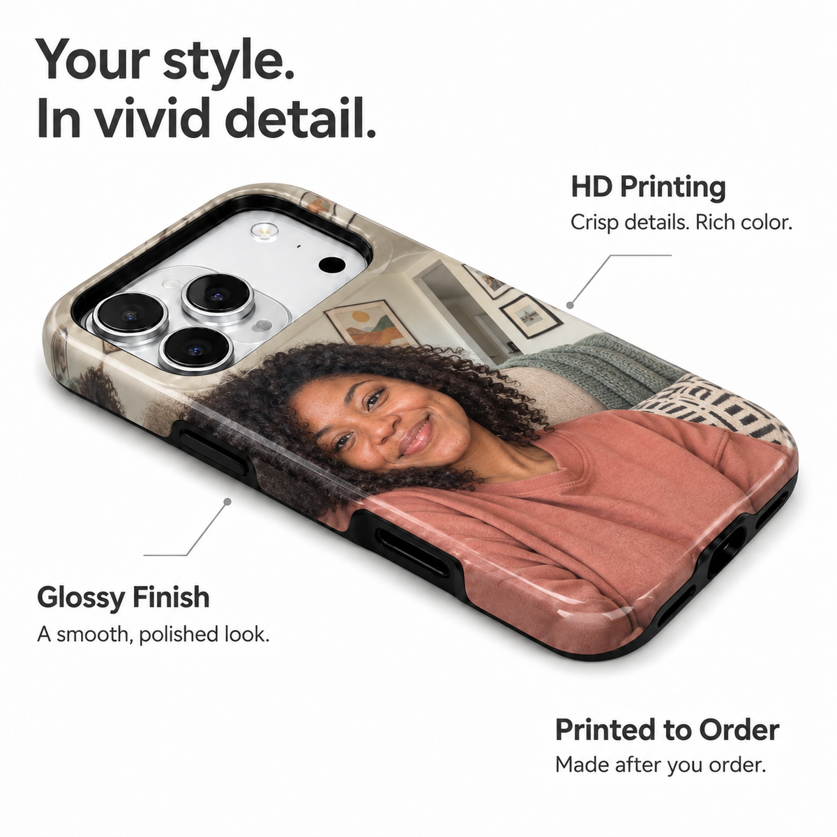 Golden Portrait Pair B Phone Case — view 7