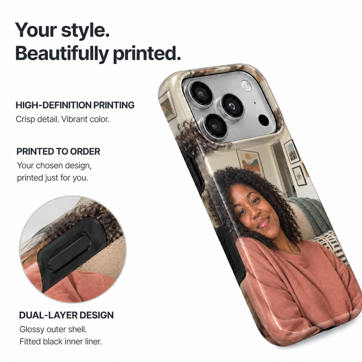 Golden Portrait Pair B Phone Case — view 8