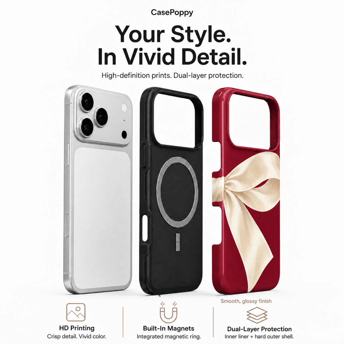Ivory Bow B Phone Case — view 4