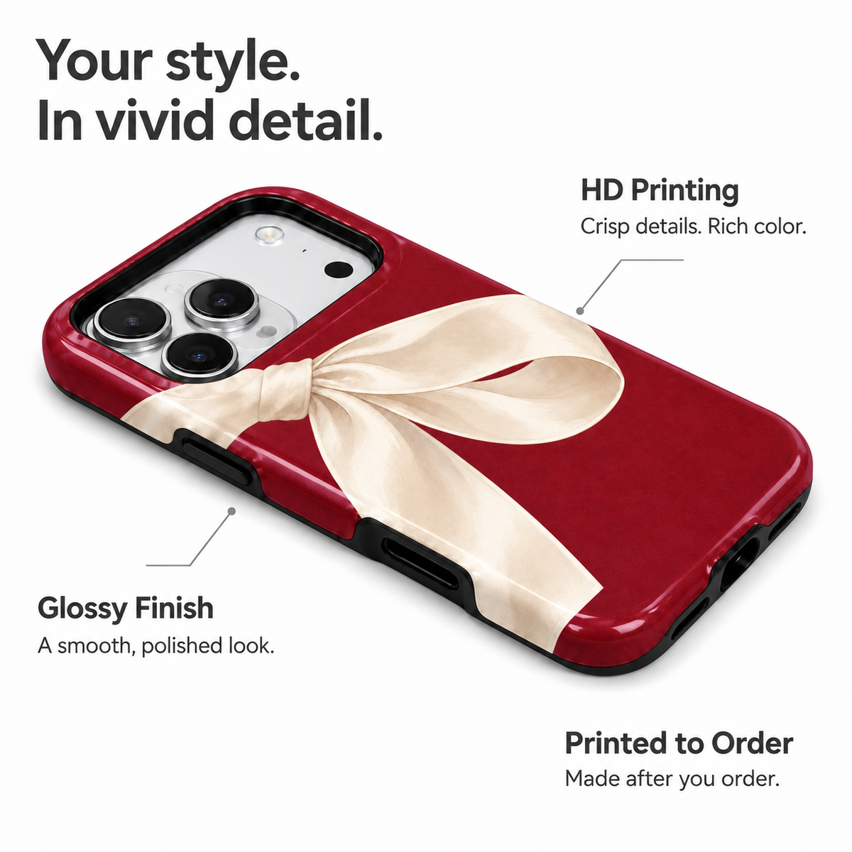Ivory Bow B Phone Case — view 7