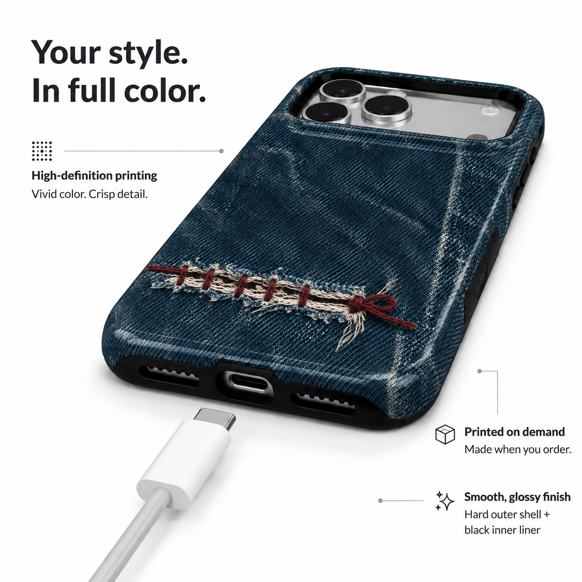 Mended Indigo A Phone Case — view 6