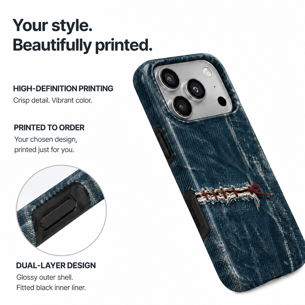 Mended Indigo A Phone Case — view 8