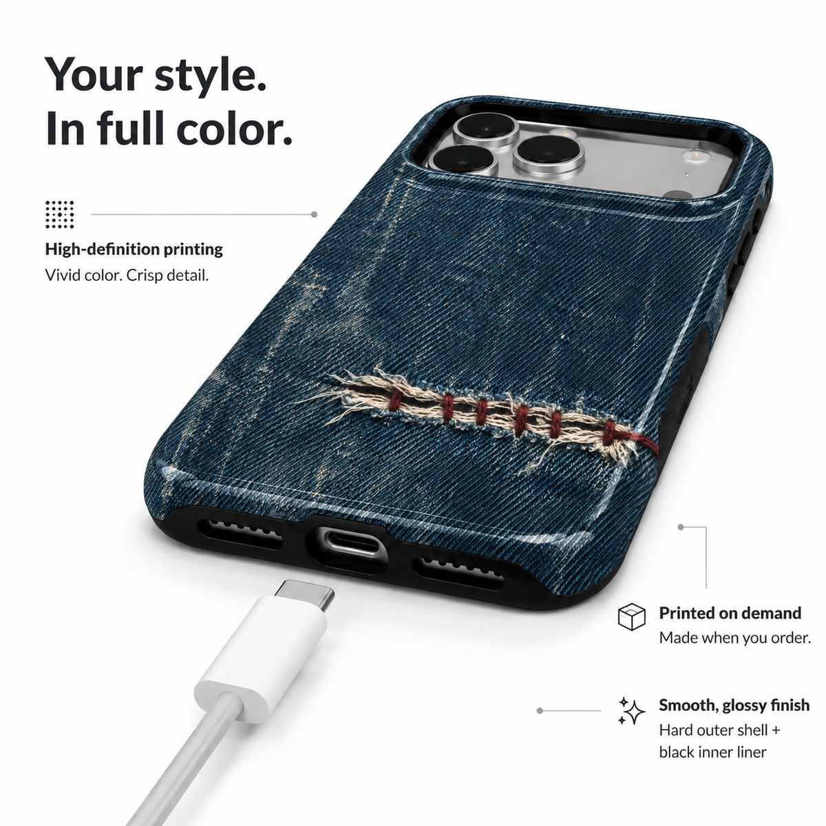 Mended Indigo B Phone Case — view 6