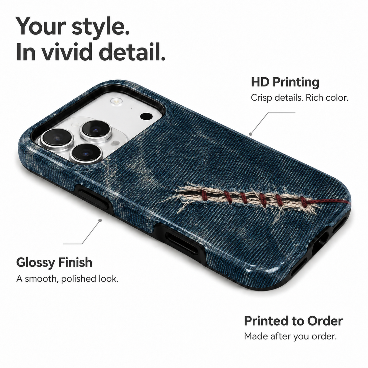 Mended Indigo B Phone Case — view 7