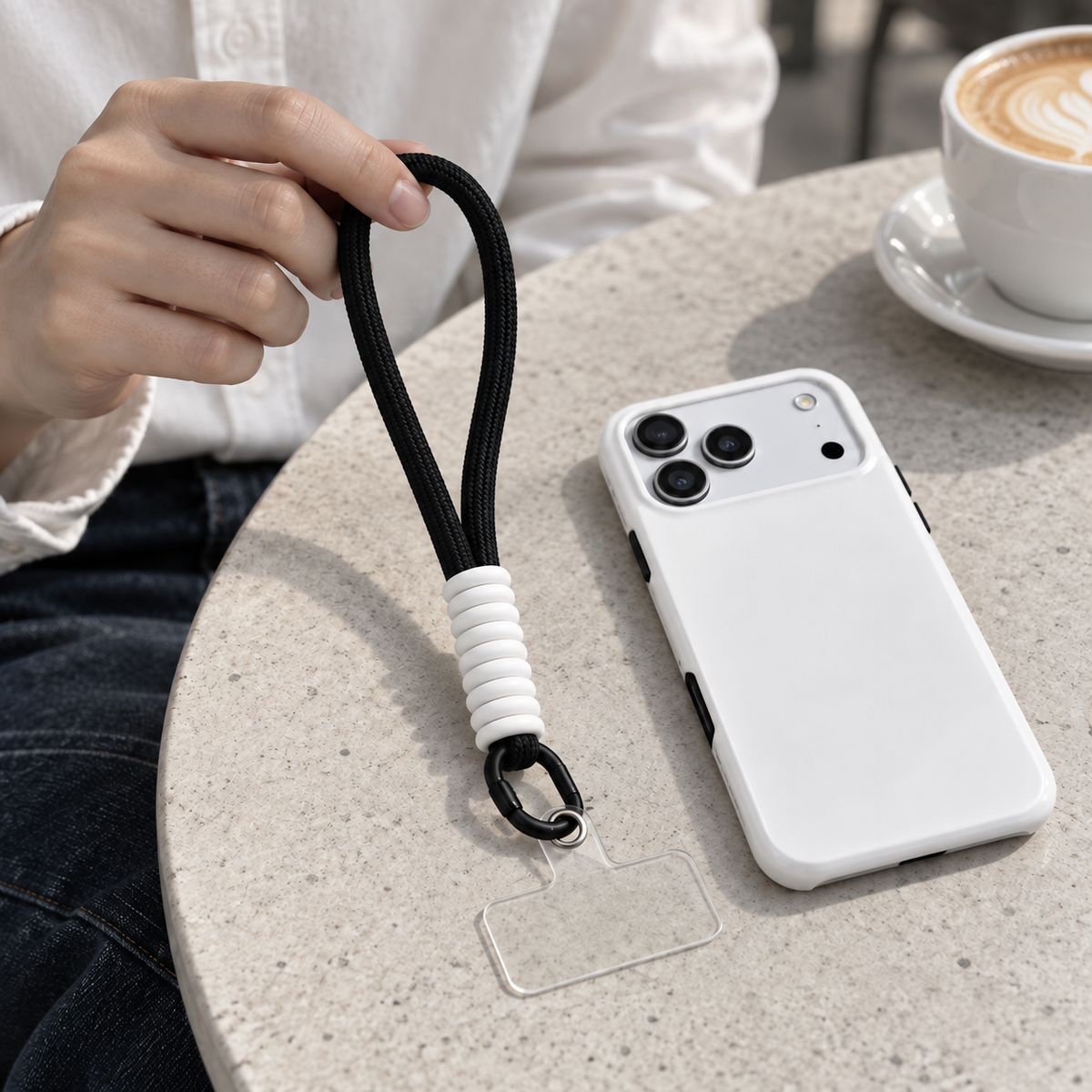 Mono Link | Black & White Phone Lanyard — view 5