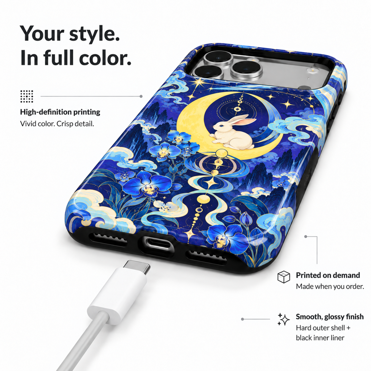 Moon Rabbit Talisman Phone Case — view 8