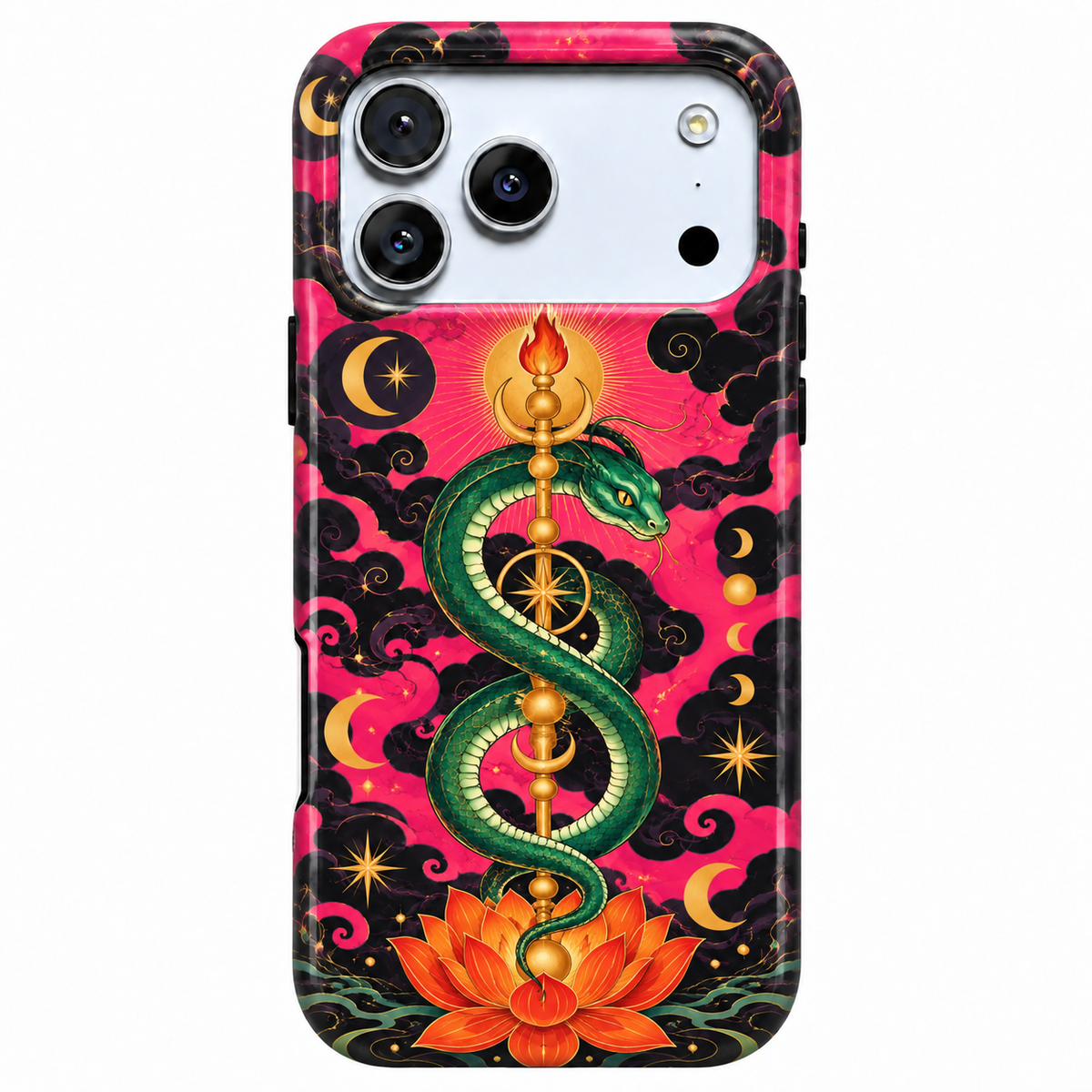 Moon Serpent | Pink Celestial Snake Phone Case — view 1