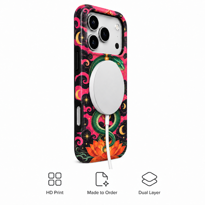 Moon Serpent | Pink Celestial Snake Phone Case — view 3