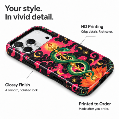 Moon Serpent | Pink Celestial Snake Phone Case — view 7