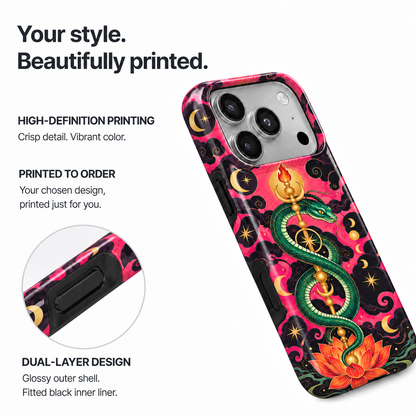 Moon Serpent | Pink Celestial Snake Phone Case — view 8