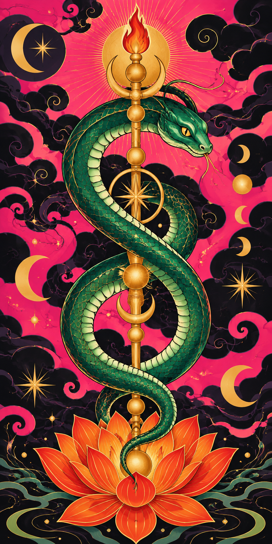 Moon Serpent | Pink Celestial Snake Phone Case — view 11