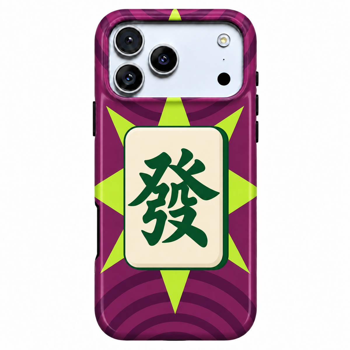 Neon Fortune | Purple & Green Mahjong Phone Case — view 1