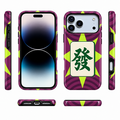 Neon Fortune | Purple & Green Mahjong Phone Case — view 5