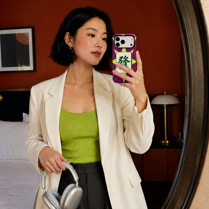 Neon Fortune | Purple & Green Mahjong Phone Case — view 13