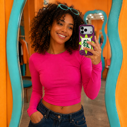 Neon Fortune | Purple & Green Mahjong Phone Case — view 14