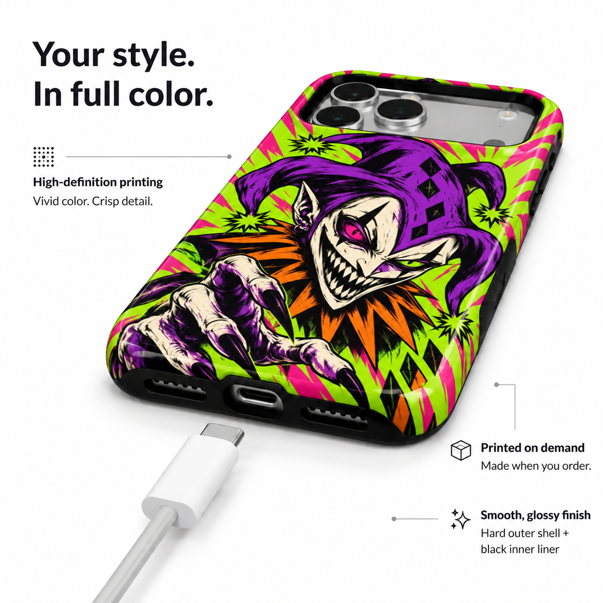 Neon Harlequin Phone Case — view 6