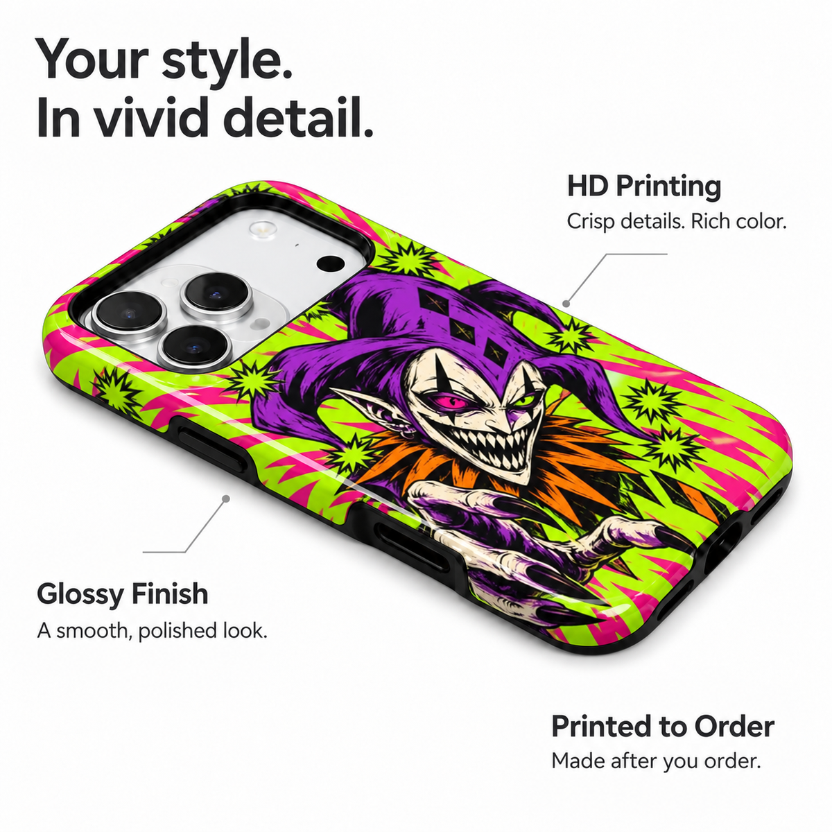 Neon Harlequin Phone Case — view 7