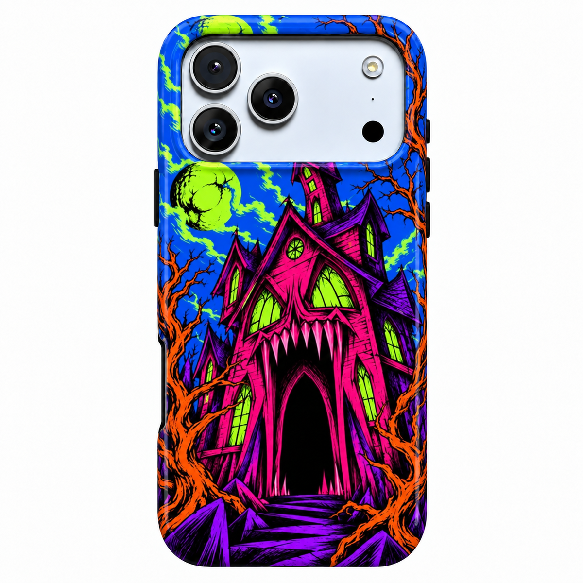 Neon Haunted House Phone Case — view 1