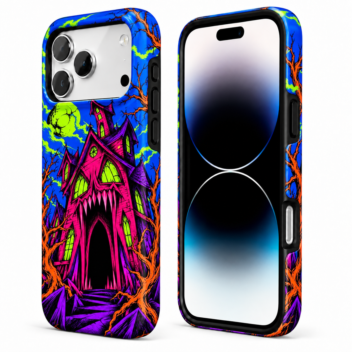 Neon Haunted House Phone Case — view 2