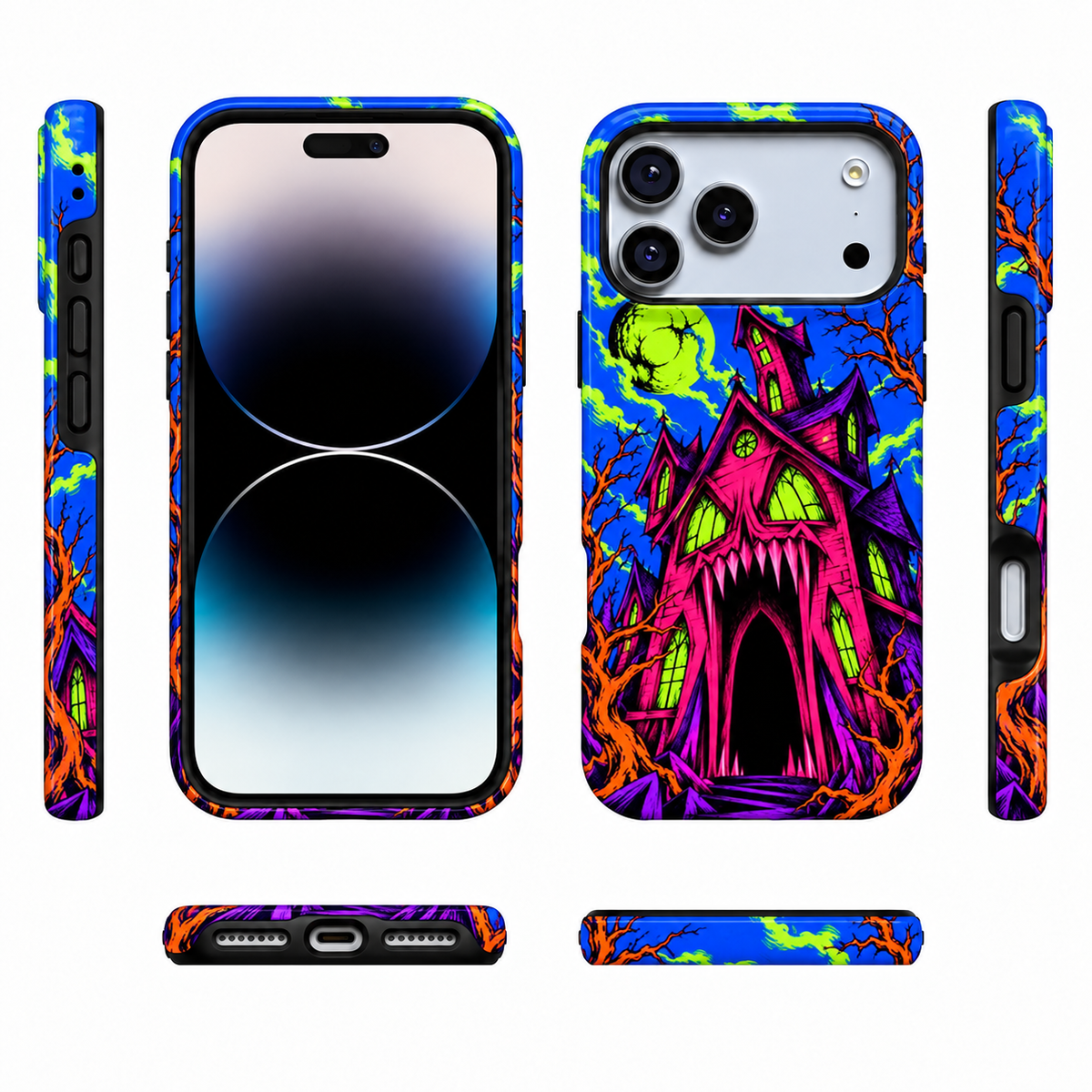 Neon Haunted House Phone Case — view 5