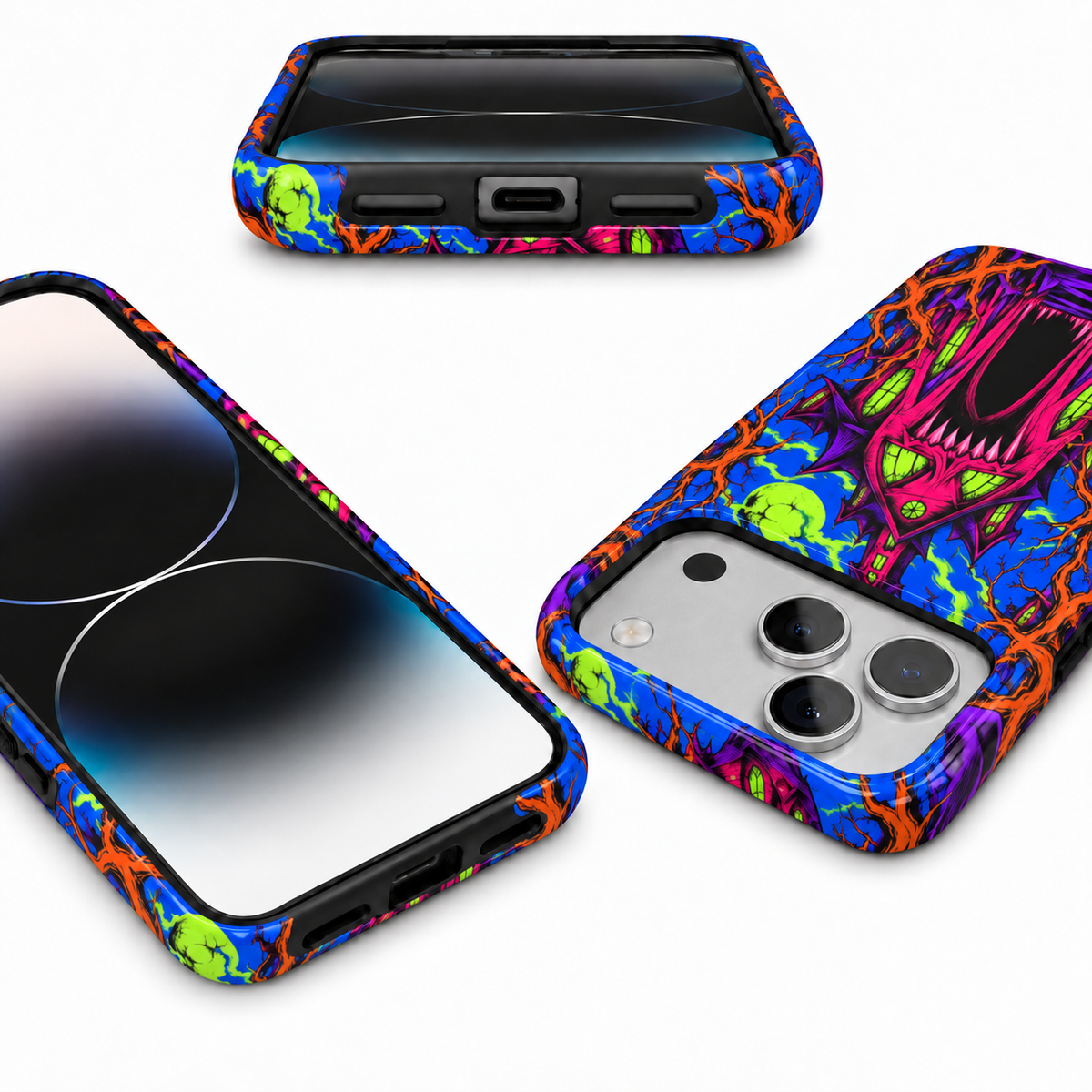 Neon Haunted House Phone Case — view 9