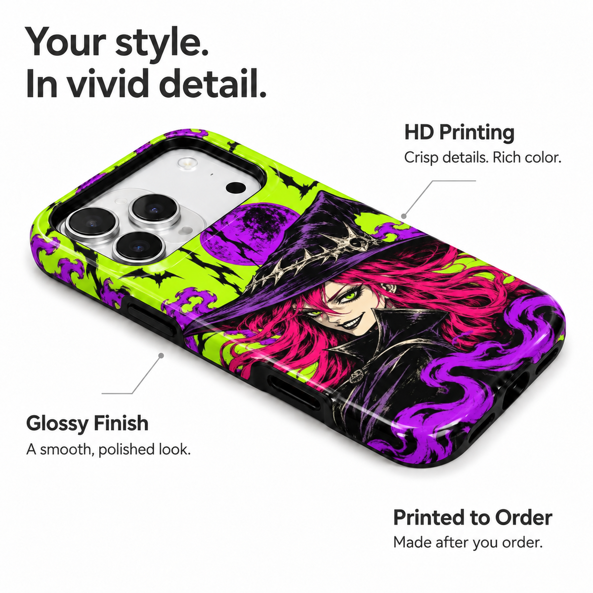 Neon Moon Witch Phone Case — view 7