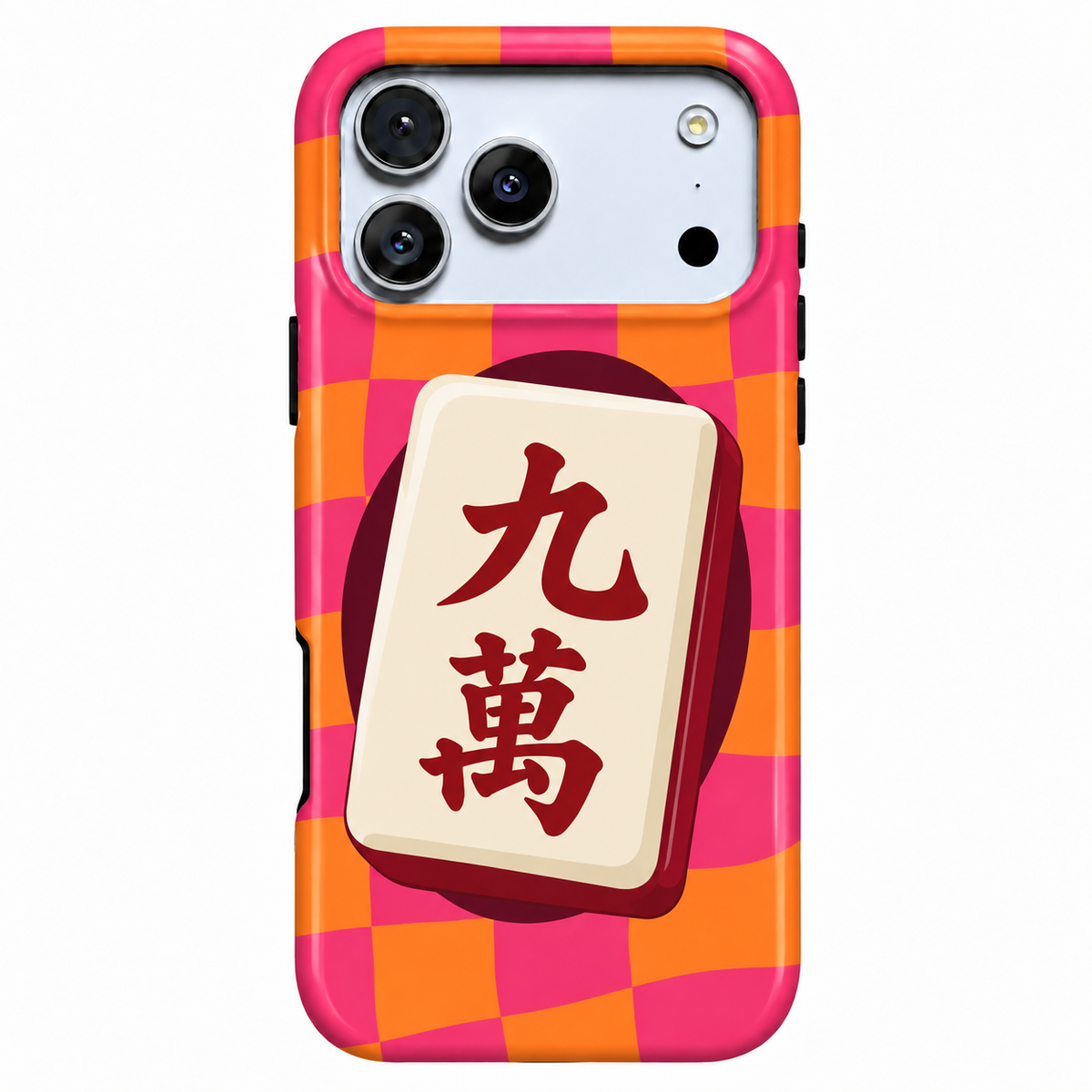 Nine Characters | Pink & Orange Mahjong Phone Case — view 1