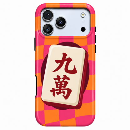 Nine Characters | Pink & Orange Mahjong Phone Case — view 1
