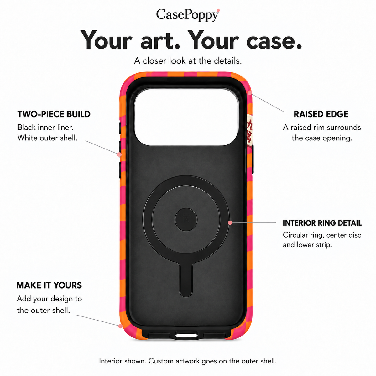 Nine Characters | Pink & Orange Mahjong Phone Case — view 10