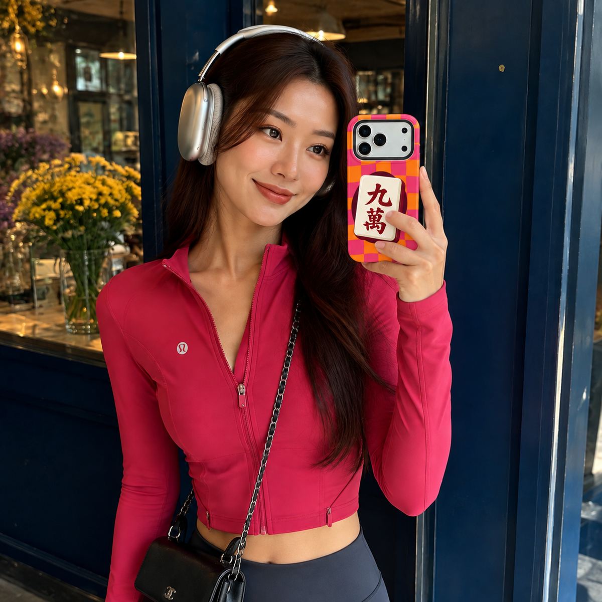 Nine Characters | Pink & Orange Mahjong Phone Case — view 15