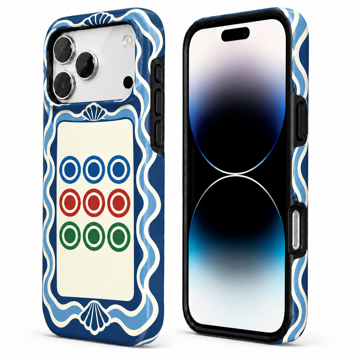Nine Circles | Blue Mahjong Phone Case — view 2