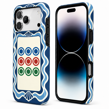 Nine Circles | Blue Mahjong Phone Case — view 2