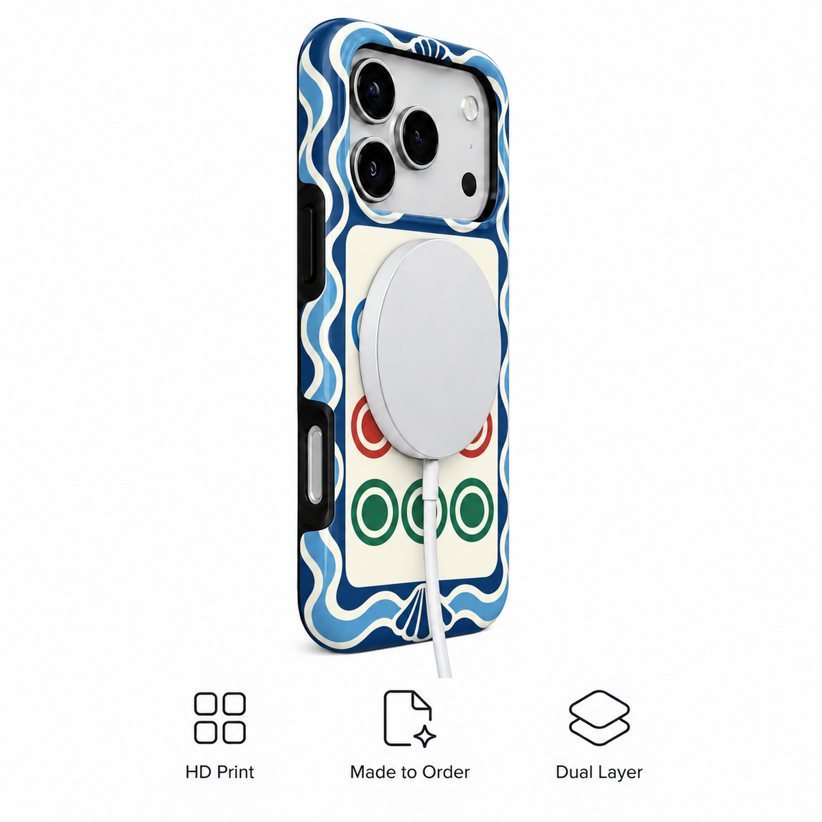 Nine Circles | Blue Mahjong Phone Case — view 3