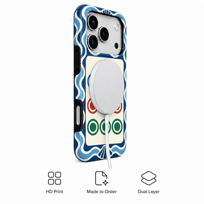 Nine Circles | Blue Mahjong Phone Case — view 3
