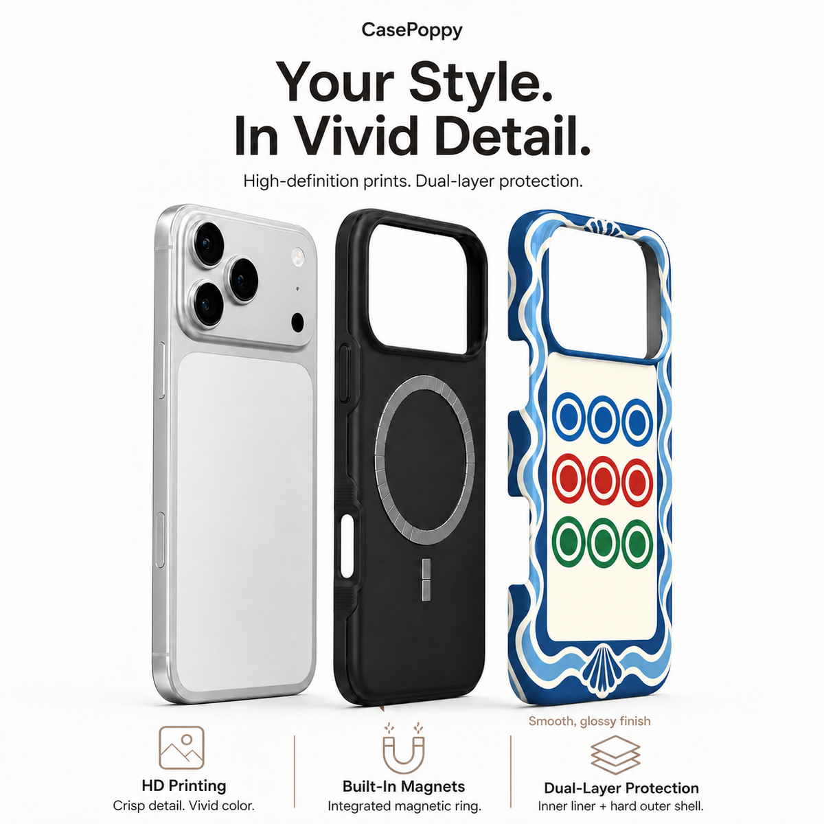 Nine Circles | Blue Mahjong Phone Case — view 4