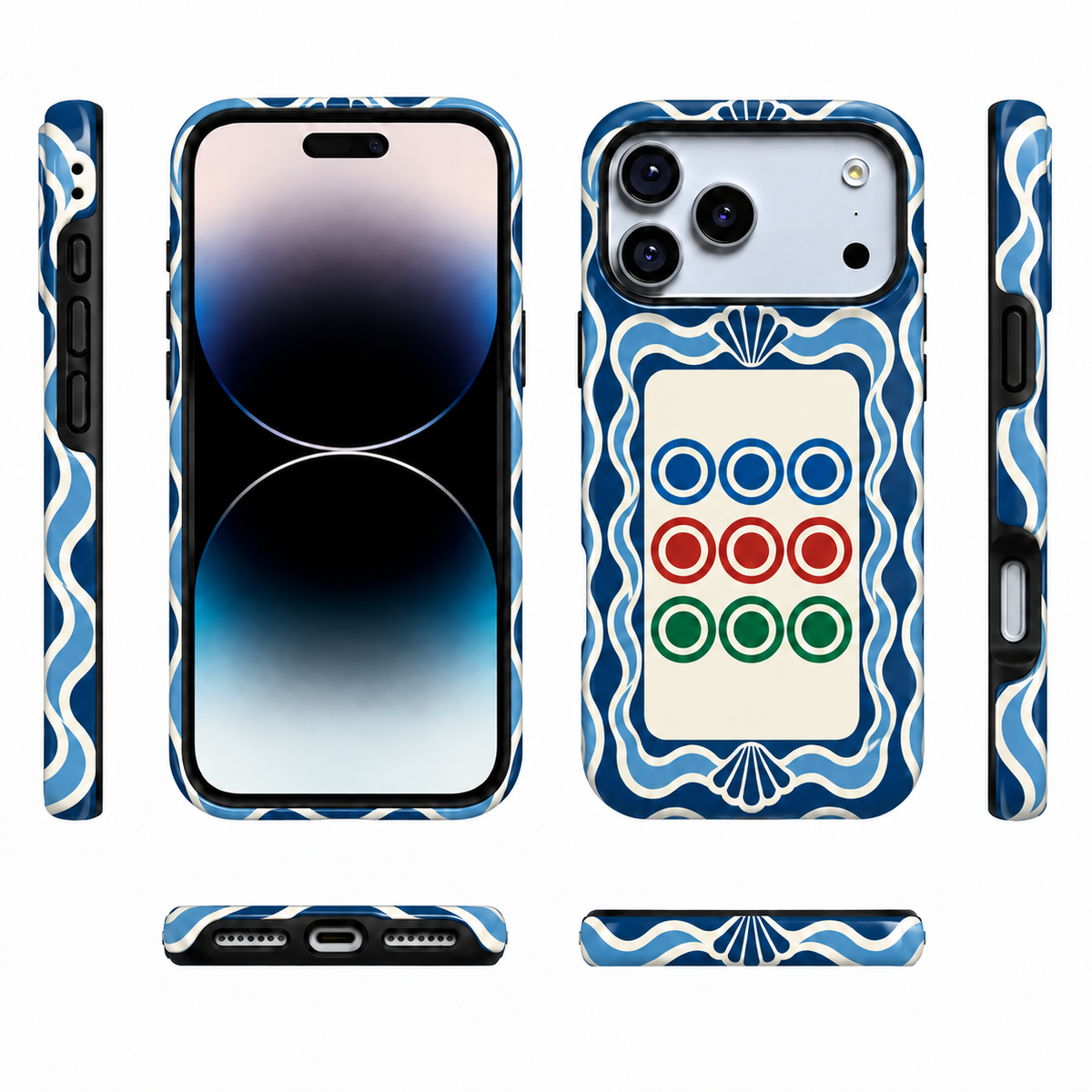 Nine Circles | Blue Mahjong Phone Case — view 5