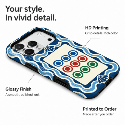 Nine Circles | Blue Mahjong Phone Case — view 7