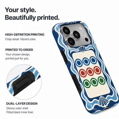 Nine Circles | Blue Mahjong Phone Case — view 8