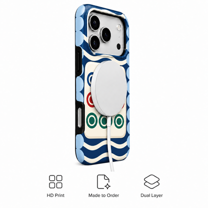 Ocean Nine | Navy Mahjong Phone Case — view 3