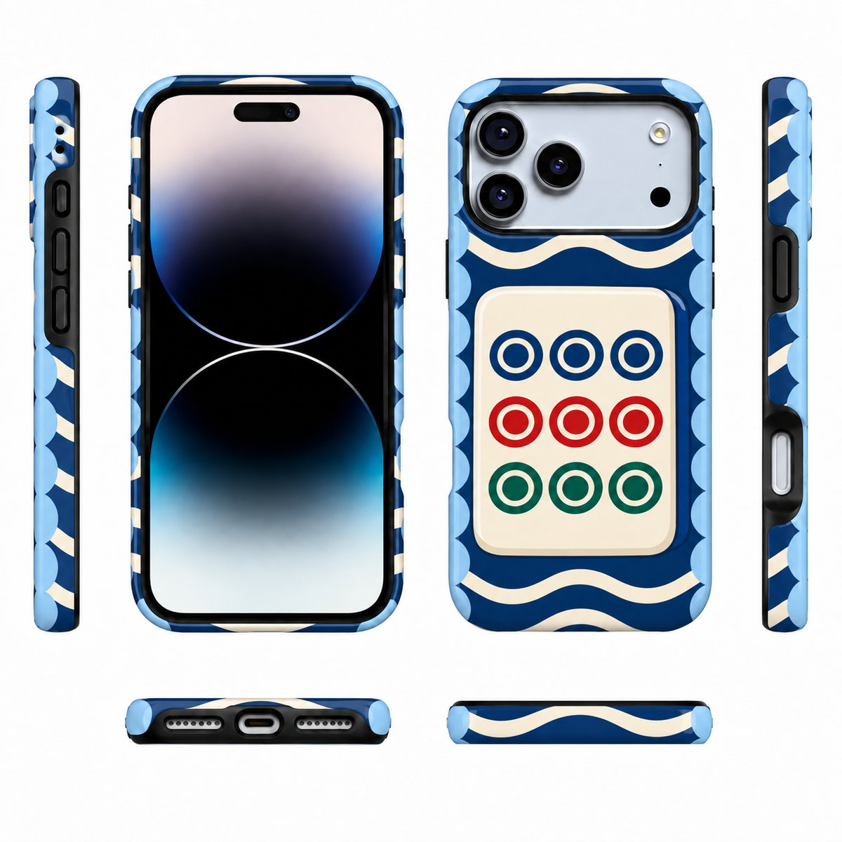 Ocean Nine | Navy Mahjong Phone Case — view 5