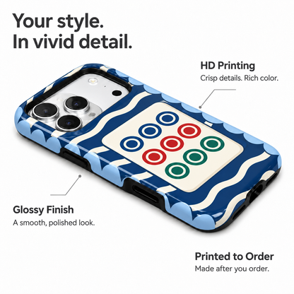 Ocean Nine | Navy Mahjong Phone Case — view 7